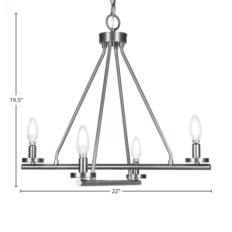 Trinity 4 Light Uplight Chandelier, Graphite