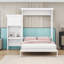 Lit escamotable en bois avec tablettes-163724373