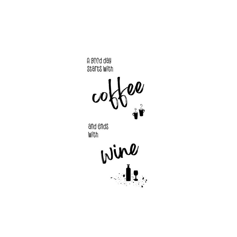 A Good Day Starts With Coffee And Ends With Wine by Melanie Viola - Wrapped Canvas Print, 30.48 cm H x 45.72 cm W