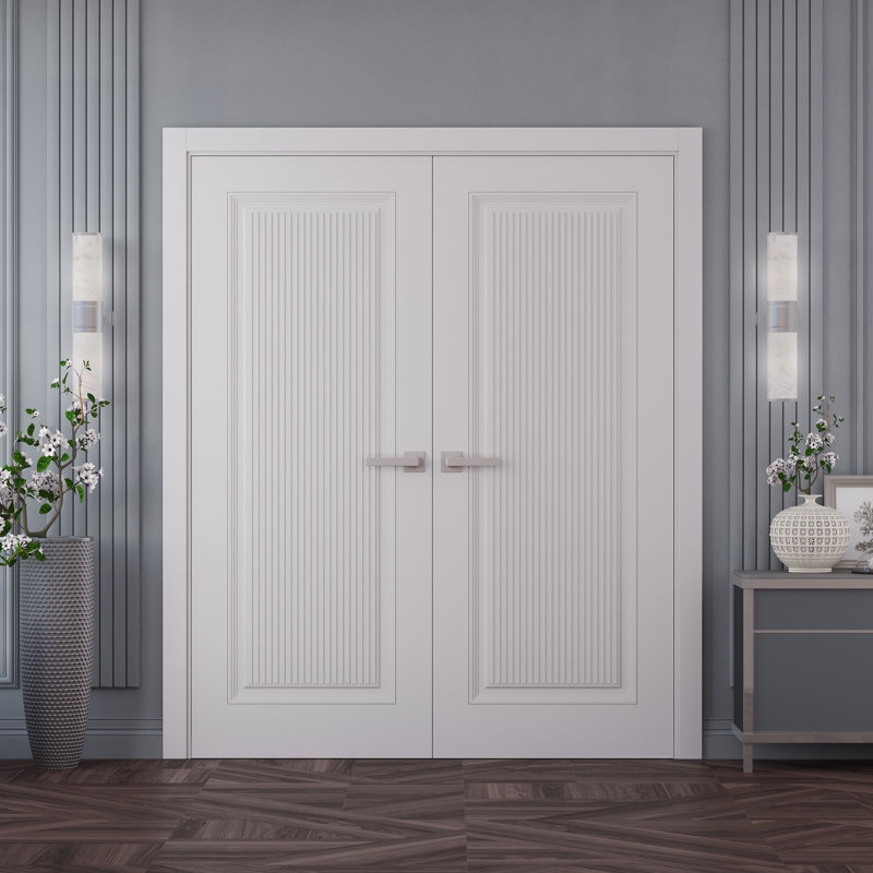 Portes intérieures intérieures | Émail blanc impérial 1888 | Cadre de panneau intérieur en bois massif | Portes de chambre à coucher pour garde-robe