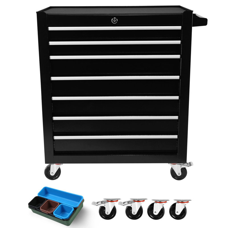 7 Drawer Tool Chest With Wheels,Metal Locking Rolling Tool Box