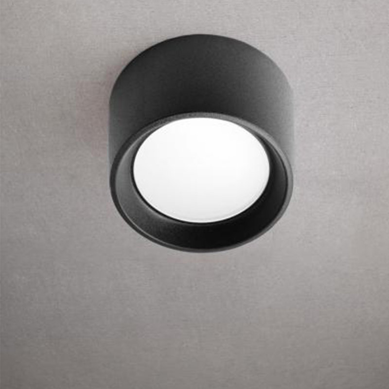 1 - Bulb Outdoor Flush Mount, Black