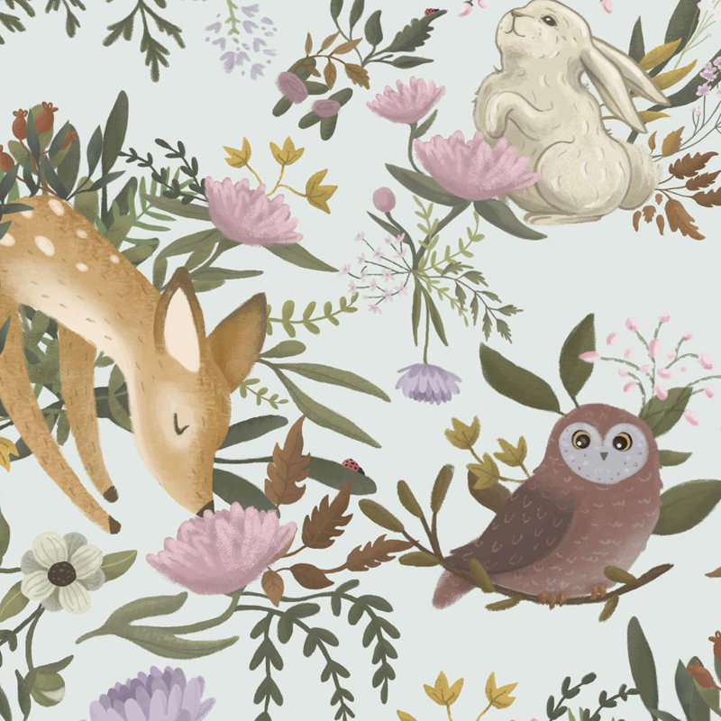 Wallpaper, Non-Pasted, Green/Brown/Ivory
