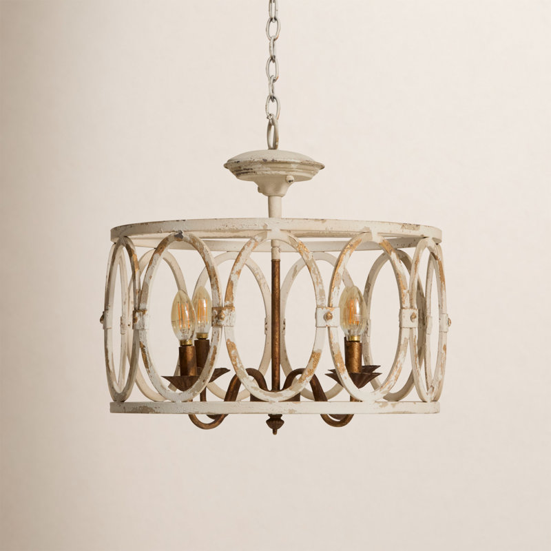 Plafonnier semi-encastré 18 po 4 lumières Jeffrey