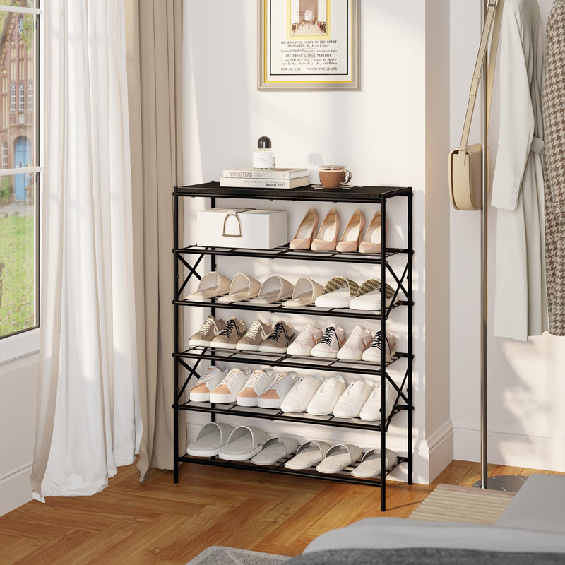 24 Pair Shoe Rack, Black
