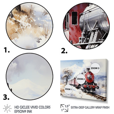 Rouge et blanc, magnifique train de campagne - train, art mural
