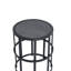 Table d'appoint en céramique avec structure en fer thermolaqué - Décoration de patio légère et résistante aux intempéries