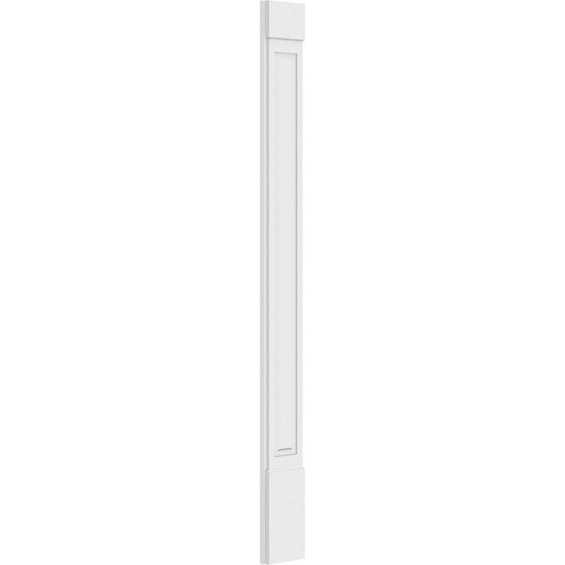 TruCraft Raised Panel Pilaster w/ Standard Capital & Base, 10"W x 102"H x 2"P, Base Can Be Trimmed Up To 6 5/8", Architectural Grade PVC, Sold As Pair