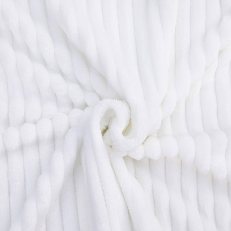 Couverture en flanelle ultra-douce, Blanc