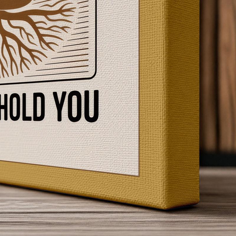 Rooted Stillness Minimalist 1 Piece Wrapped Canvas Wall Art, 24x16 - 61.0 x 40.6 cm, Ochre Border