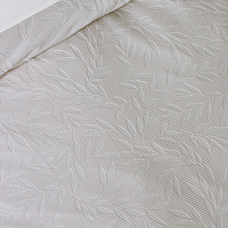 Corded Leaves Duvet Cover Set, Double Bedspread + 2 Standard Pillowcases