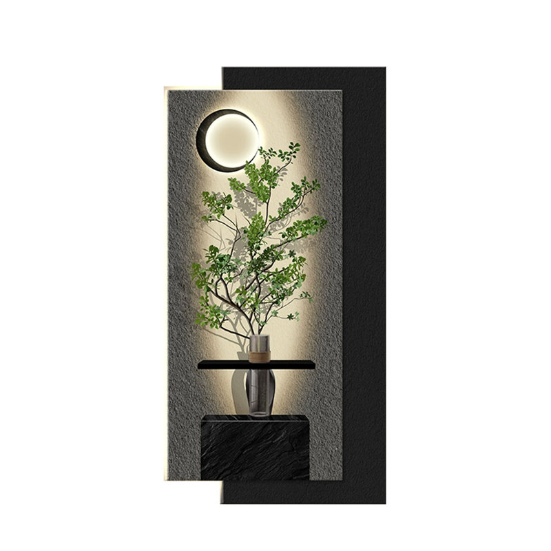 White, Black Rectangular Sandstone Wall art, 31.5" H x 15.75" W