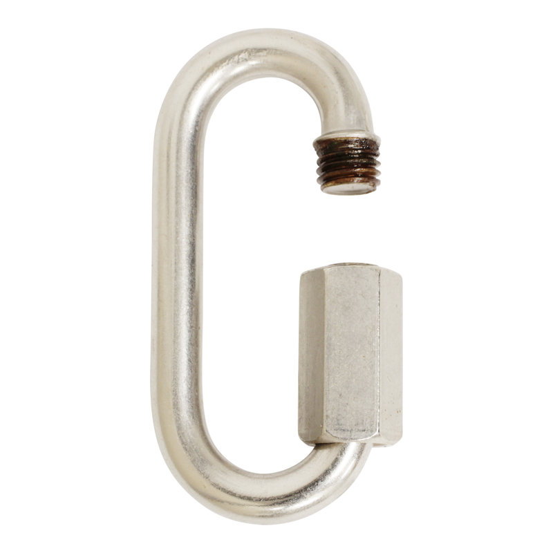 Threaded Screw Lock Quicklink (2 Pack), Silver, 2.56" H x 1.22" W x 0.28" D