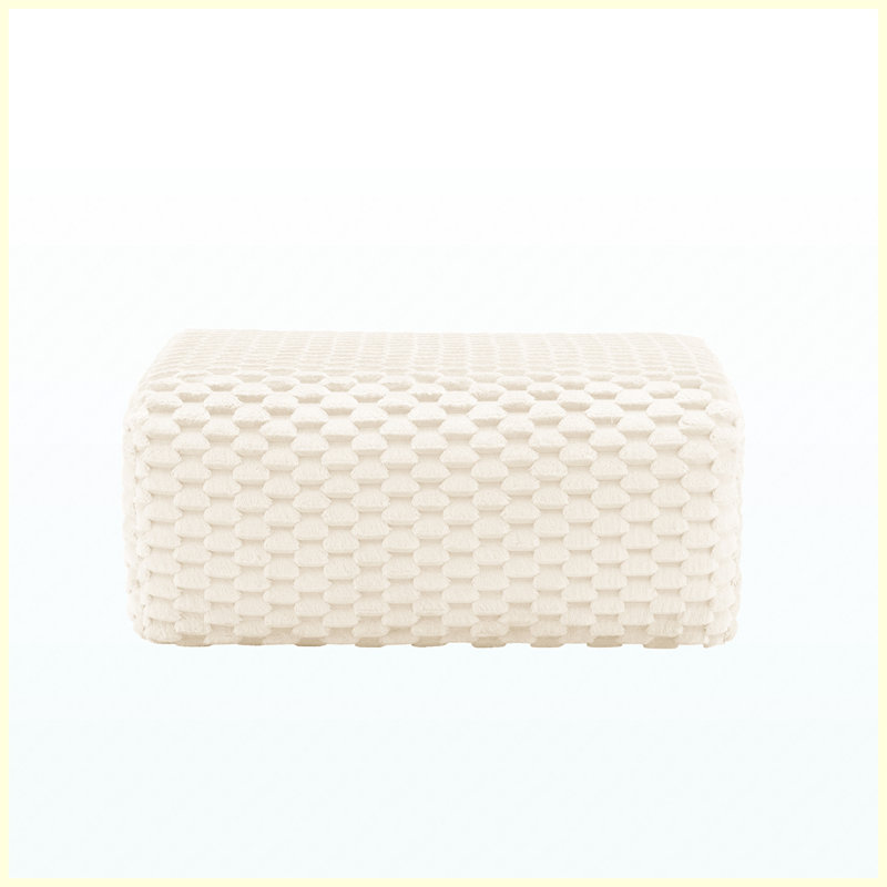 Repose-pieds rembourré Flannelette, White