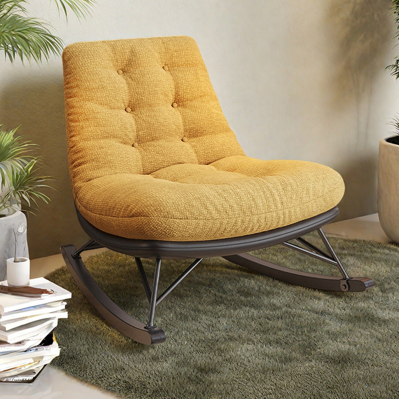 Chaise berçante ergonomique simple pour salon simple, Jaune