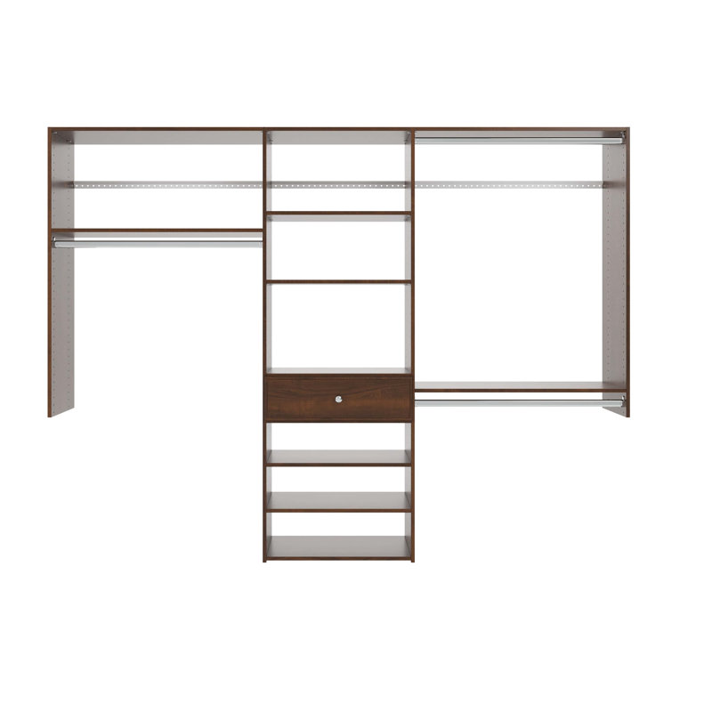 Grid 96" W Closet System Walk-In Sets, Truffle