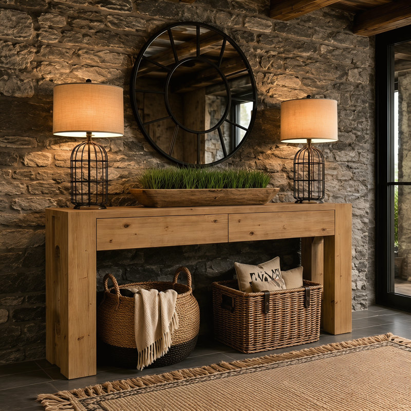 Console en bois massif 63 "
