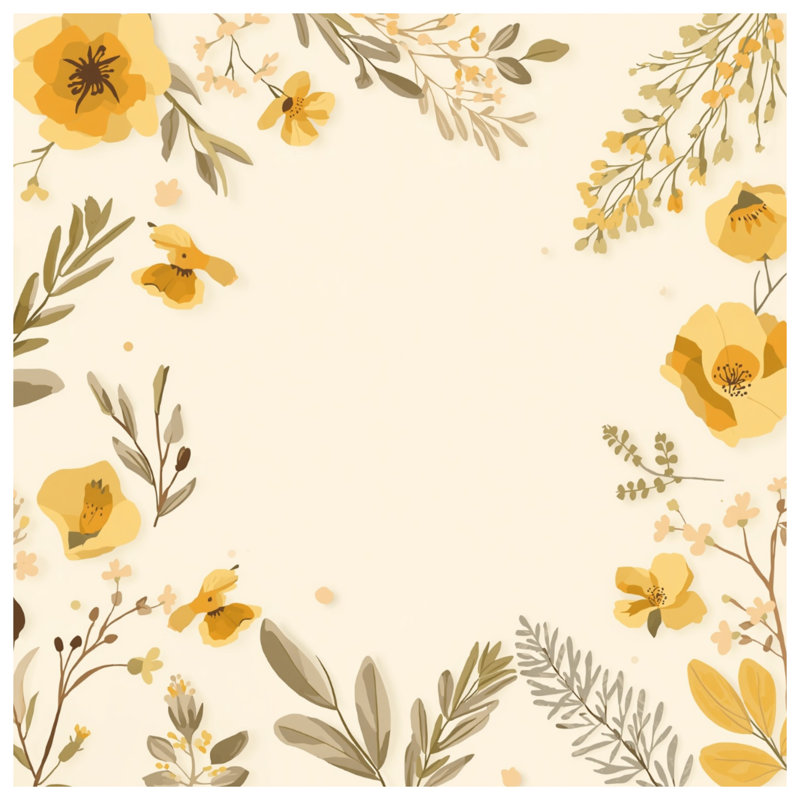 Tapisserie murale jaune à motif floral - décoration murale fleurs, 50in H x60in W with 4 Grommets