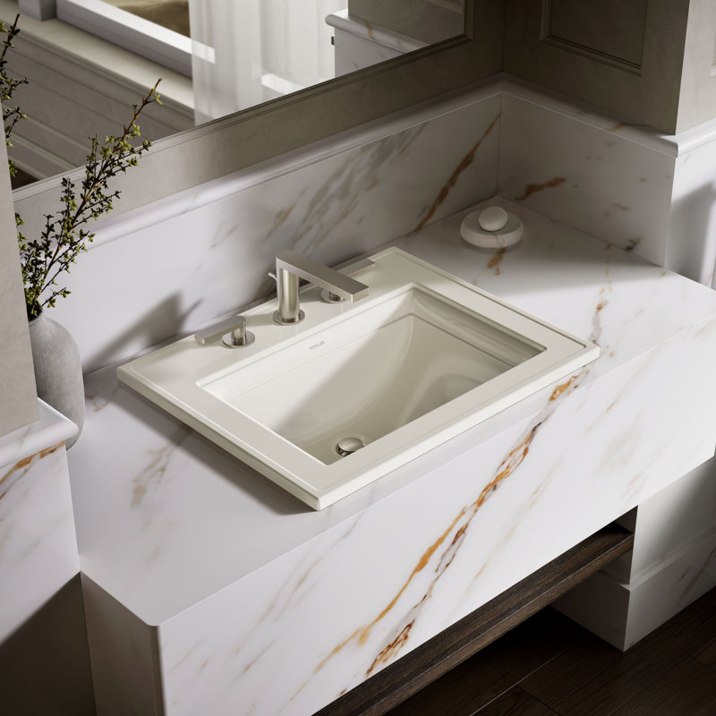 Memoirs® Stately Drop-in Bathroom Sink, 8" Centers, Biscuit