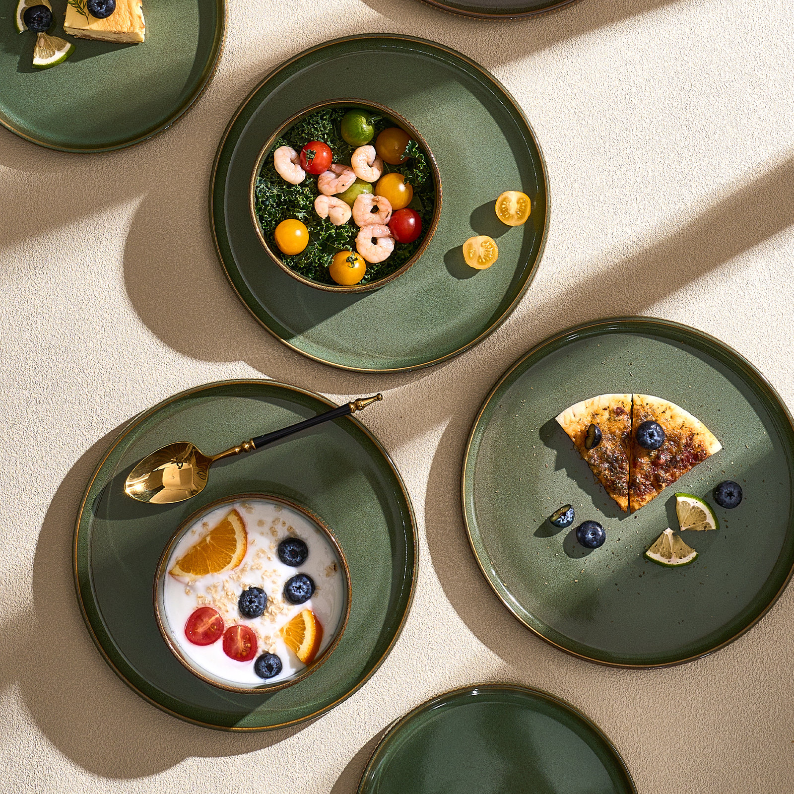 Stoneware Dinnerware Set, Moss