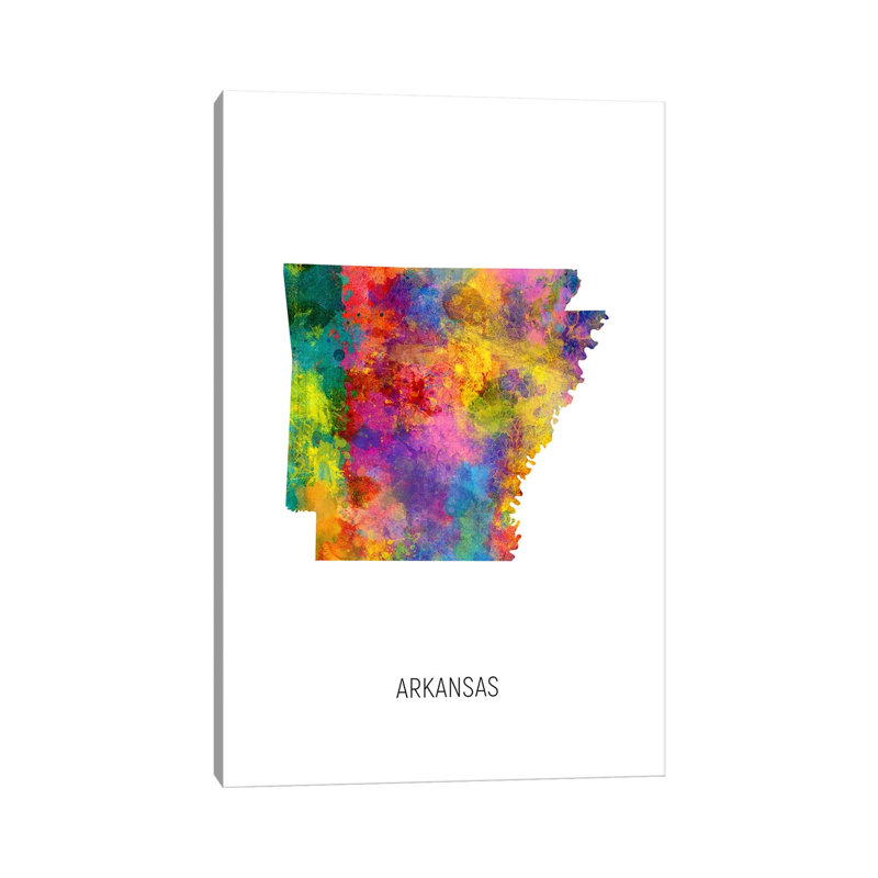Arkansas Map by Michael Tompsett - Gallery-Wrapped Canvas Giclée on Canvas, 101.6 cm H x 66.04 cm W x 1.91 cm D