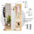360° Rotating 69"x20" Multifunctional Full Length Mirror with Hook Storage Rack Coat Rack with Mirror Solid Wood Floor Mirror Bedroom Living Room Cloakroom Space Saving (natural wood)-1821867255-1821867253