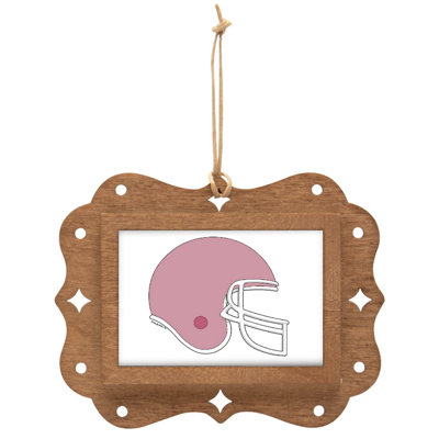 Personalized Football Helmet - Mauve Wooden Key Chain
