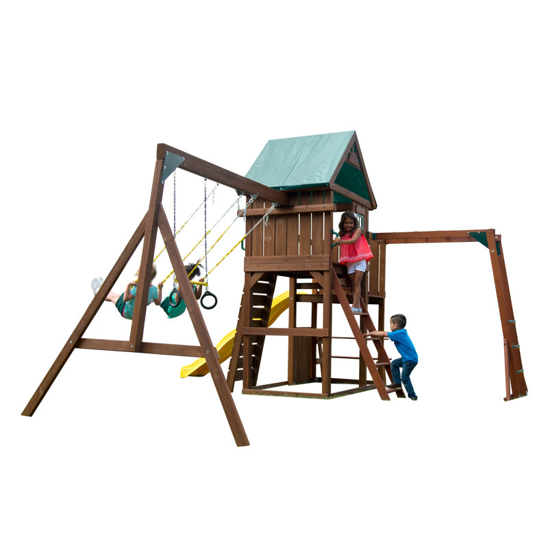 Chesapeake Wooden Playground Set with Slide and Swings
