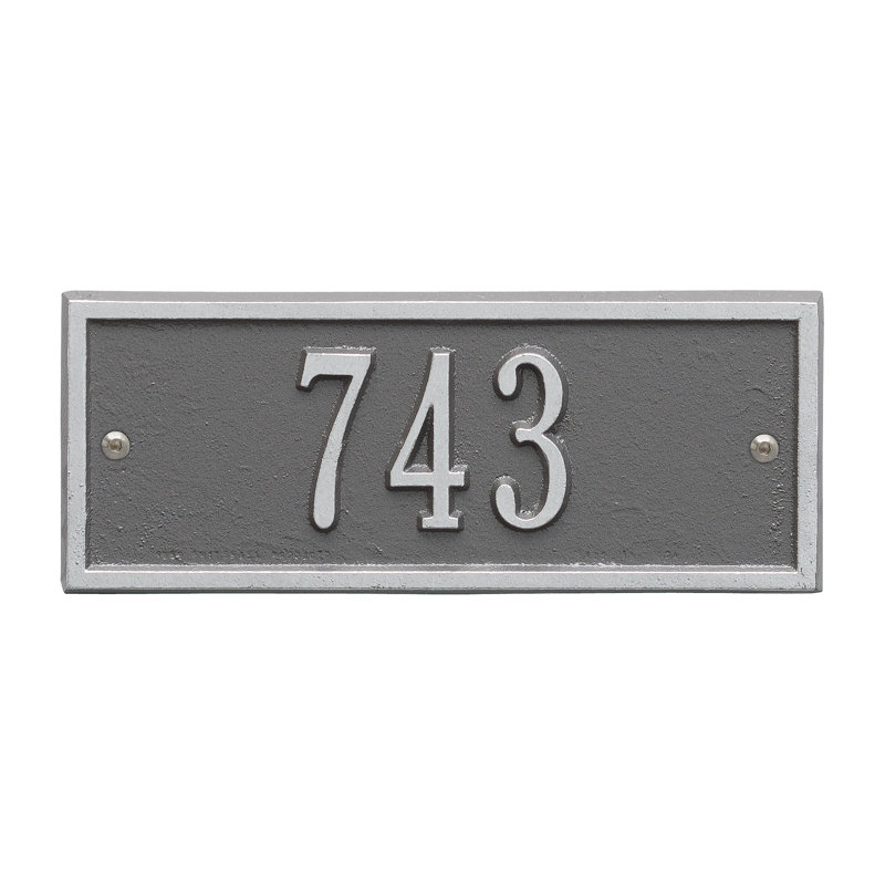 Hartford 1-Line Wall Address Plaque, Pewter Silver, Yes