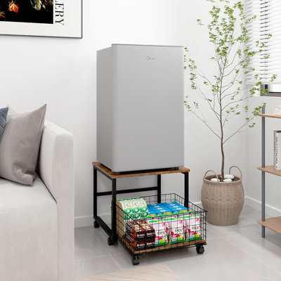 Mini-réfrigérateur 16,9 po x l 19,7 po avec panier à tiroirs mobile ou table de bout 
