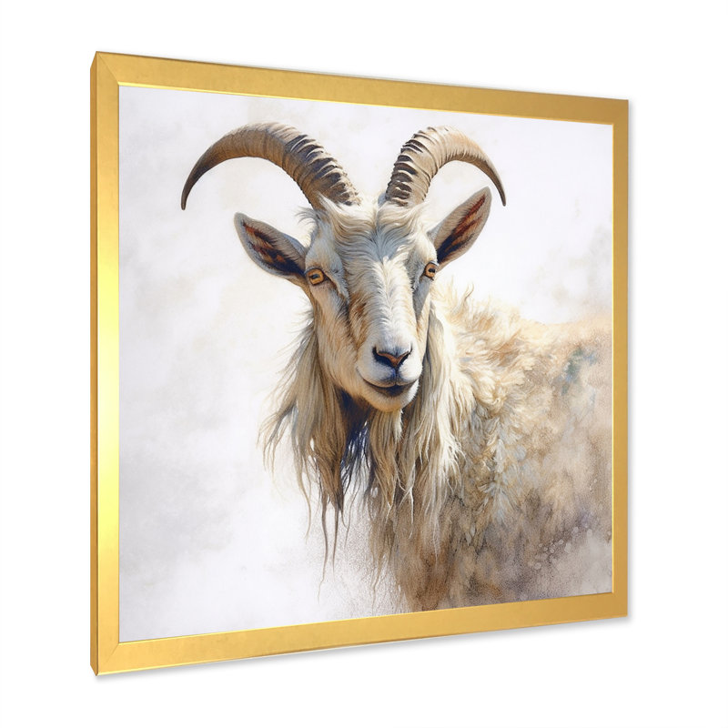 «Graceful Goat Grazers III», reproduction sur toile, H 36 po x l 36 po x P 1,5 po, Cadre doré à une seule photo