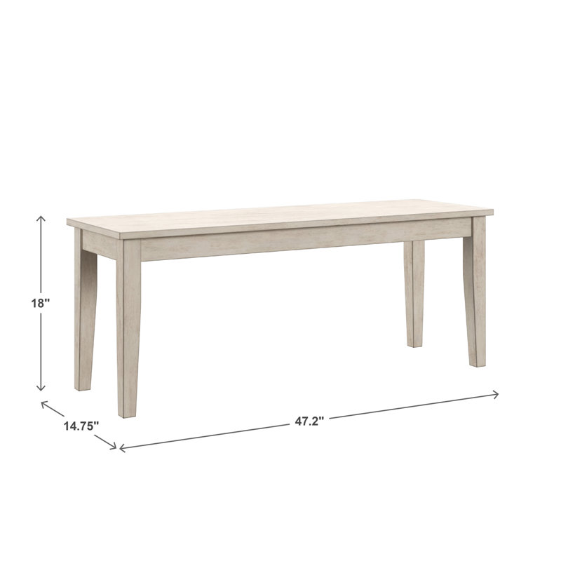 Banc de hall d'entrée rembourré Norita, Blanc antique
