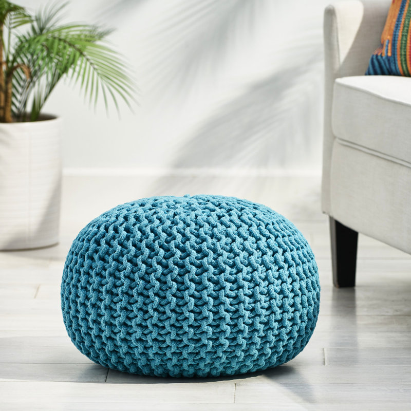 Repose-pieds en tricot tricoté - 20 po x 14 po, entretien sans effort, plage à utilisation instantanée 20 po x 20 po x 14 po, facile à nettoyer, sans assemblage