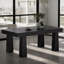 Table de salle à manger noire moderne pour 4 à 6 personnes, table de cuisine industrielle élégante avec pieds fuselés