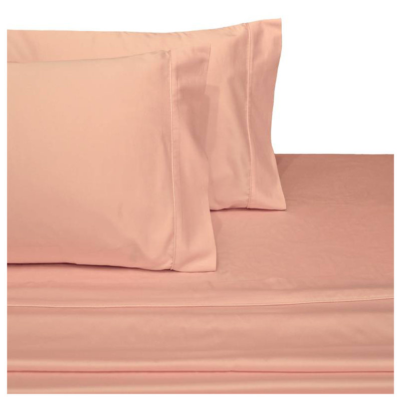 Egyptian Cotton Sateen Sheet Set, Beige, Twin Sheet Set with Fitted Sheet, 600
