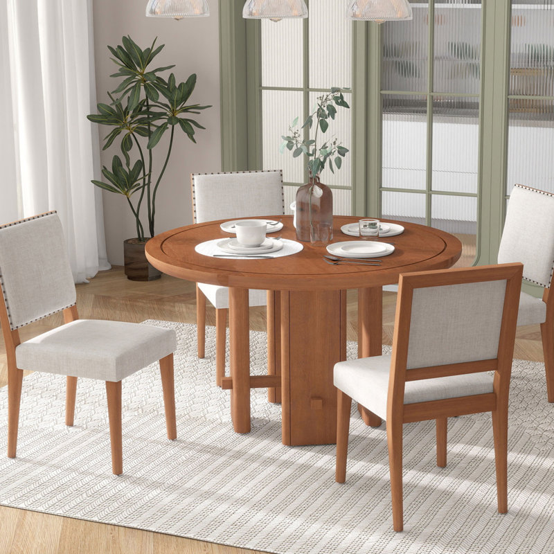 Ensemble de table de salle à manger 5 pièces pour 4 personnes, Brun