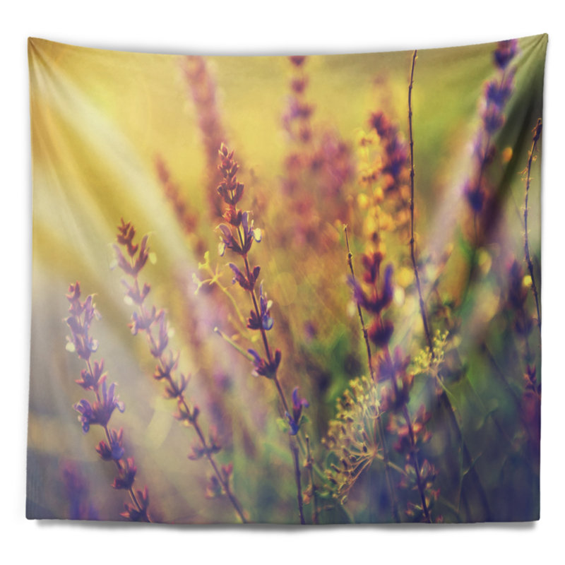 Tapisserie fleur de polyester rétro photo sauvage avec accessoires suspendus inclus, H 50 po x l 60 po