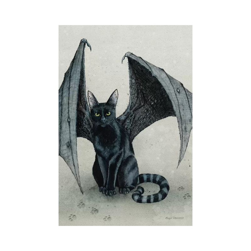 The City Battycat by Maggie Vandewalle - Wrapped Canvas Painting, 30.48 cm H x 45.72 cm W