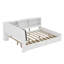 Lit plateforme en bois avec 2 tiroirs et tablettes et tête de lit avec rangement Hesson-116761309