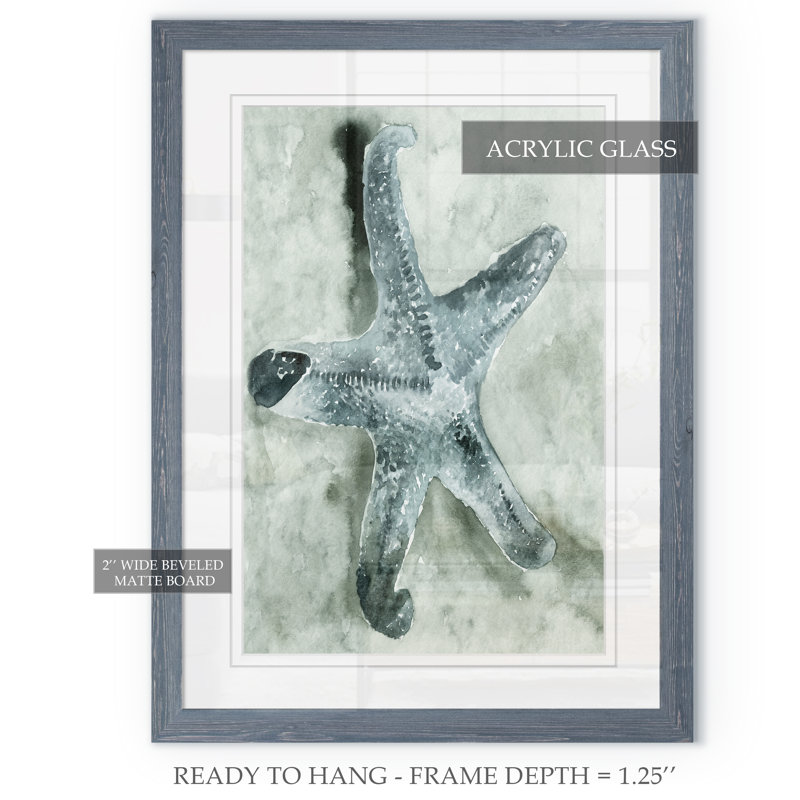 Aquatic i, reproduction d’art encadrée, H 32 po x l 44 po x P 1,3 po, Impression encadrée grise