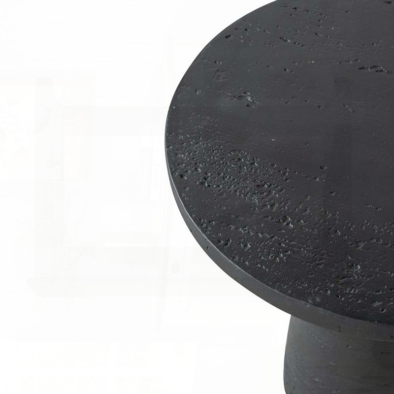 Table d'appoint ronde à piédestal au fini noir