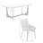 Dontre 6 - Person Stone Top Trestle Base Dining Set