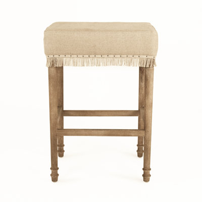 Lucas Upholstered Stool with Solid Wood Frame