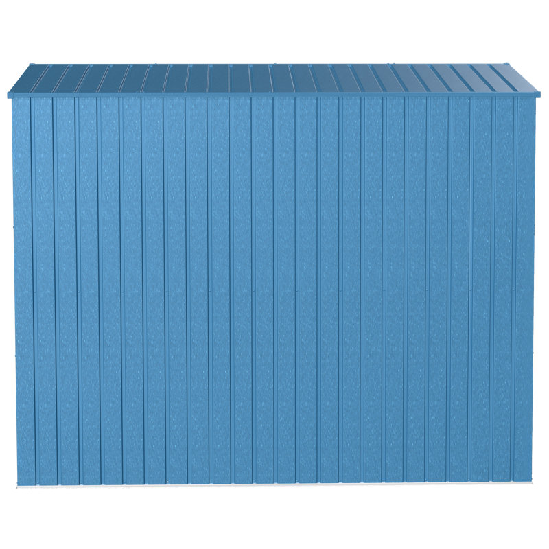 Elite 8 ft x 4 ft Blue Grey Galvanized Steel Storage Shed