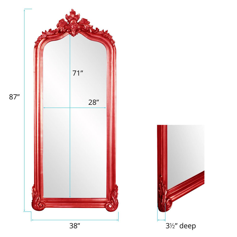 Mahar Wood Mirror, Red