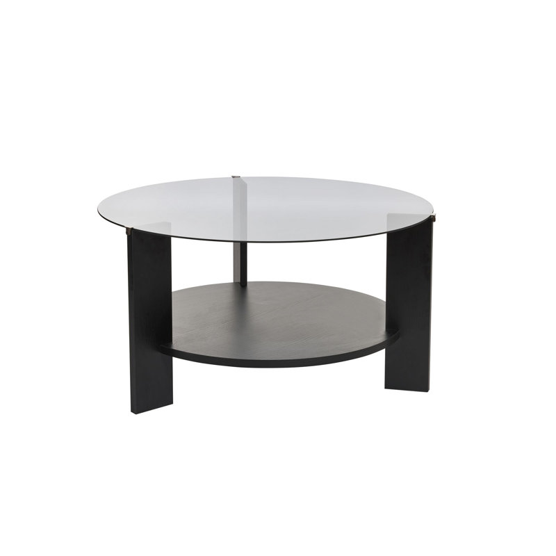 Modern Coffee Table with 100% Tempered Glass Top, 29.5 x 15.7 x 29.5 inches | Durable 100% Melamine Coated Particle Board Frame, Thickness: 0.7 inches | Stylish Design, Perfect for Living Room & Contemporary Spaces, 33 lbs Capacity