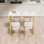 Table de bar haute moderne blanche 47 "avec double piédestal doré