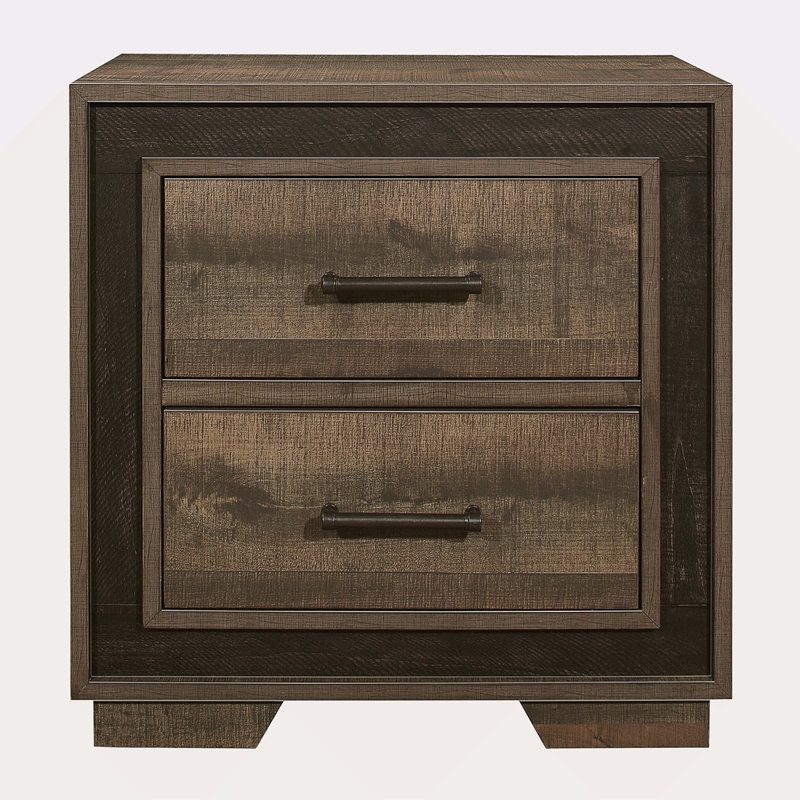 Table de chevet rustique en simili bois à deux tons avec table de chevet 1 pièce Rustic Style