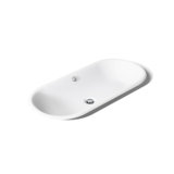 Iron Plains Capsule Vessel/Drop-In/Under-Mount Bathroom Sink with Iron Gate Painted Underside