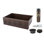 33" Hammered Copper Kitchen Apron Single Basin Sink w/ Fleur De Lis with Matching Drain and Accessories